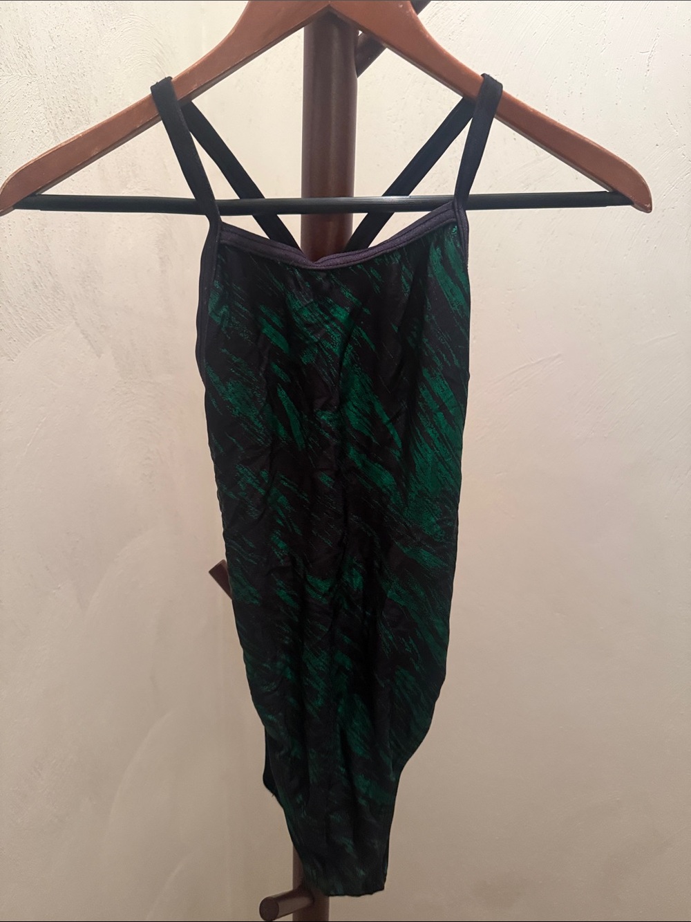 Dolfin Black & Green Strappy One-Piece Swimsuit